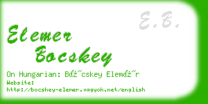 elemer bocskey business card